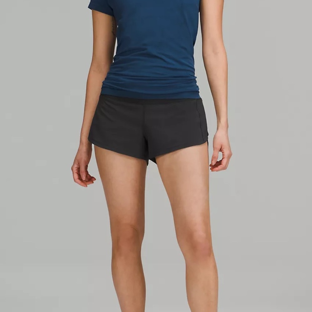 Lulu Lemon Black Speed Up Low-rise Lined Short